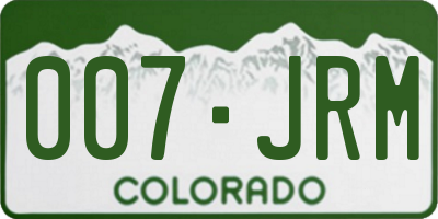 CO license plate 007JRM