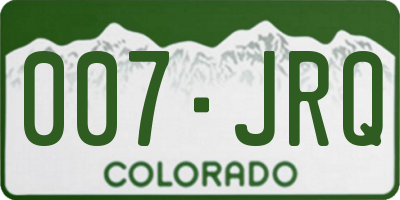 CO license plate 007JRQ