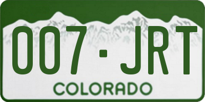 CO license plate 007JRT