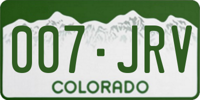 CO license plate 007JRV