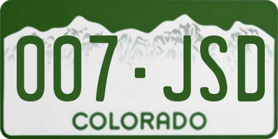 CO license plate 007JSD