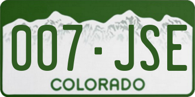 CO license plate 007JSE