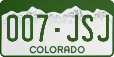 CO license plate 007JSJ