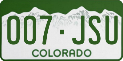 CO license plate 007JSU