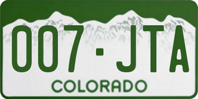 CO license plate 007JTA