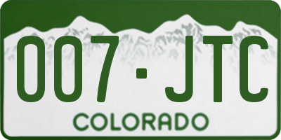 CO license plate 007JTC