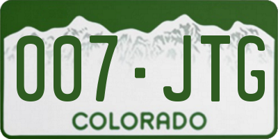 CO license plate 007JTG
