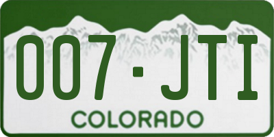 CO license plate 007JTI