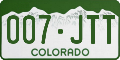 CO license plate 007JTT