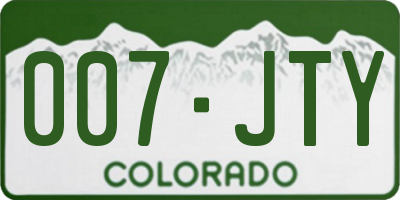 CO license plate 007JTY