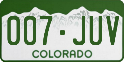 CO license plate 007JUV