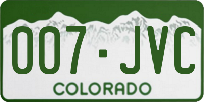 CO license plate 007JVC