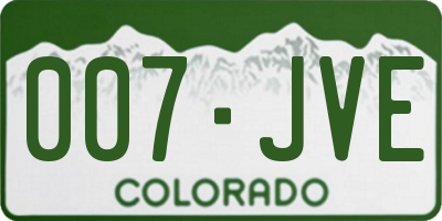 CO license plate 007JVE