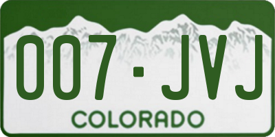 CO license plate 007JVJ