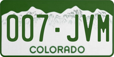 CO license plate 007JVM