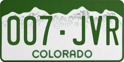 CO license plate 007JVR