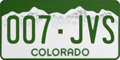 CO license plate 007JVS