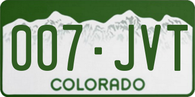 CO license plate 007JVT