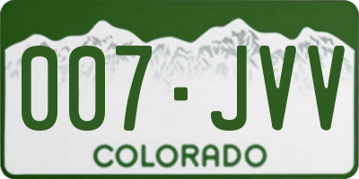 CO license plate 007JVV