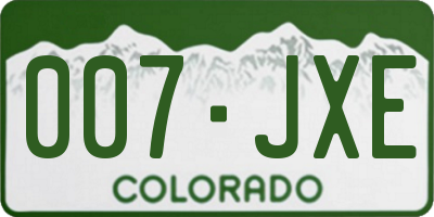 CO license plate 007JXE