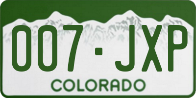 CO license plate 007JXP