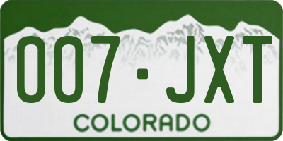 CO license plate 007JXT