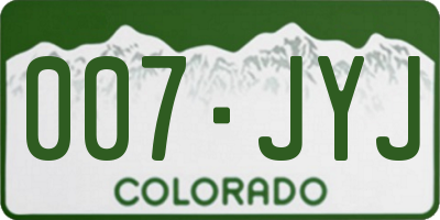 CO license plate 007JYJ