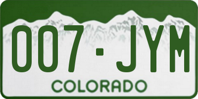 CO license plate 007JYM