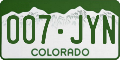 CO license plate 007JYN