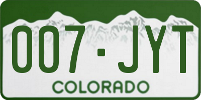 CO license plate 007JYT