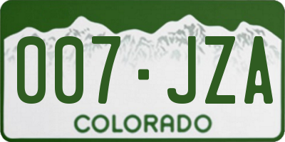 CO license plate 007JZA