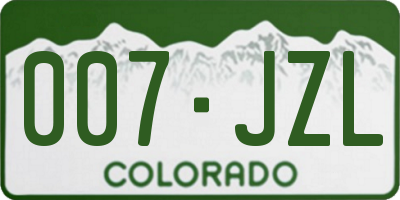 CO license plate 007JZL