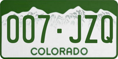 CO license plate 007JZQ