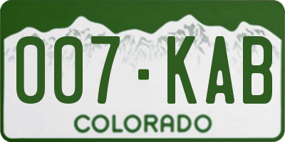 CO license plate 007KAB