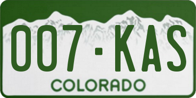 CO license plate 007KAS