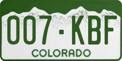 CO license plate 007KBF