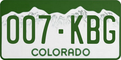 CO license plate 007KBG