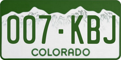 CO license plate 007KBJ