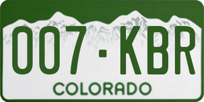 CO license plate 007KBR