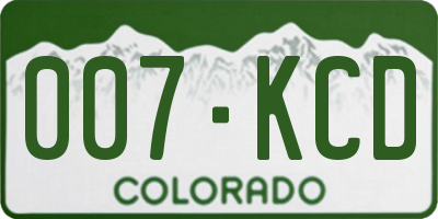 CO license plate 007KCD