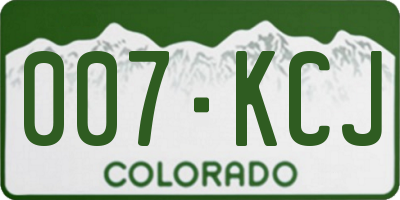 CO license plate 007KCJ
