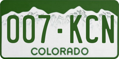 CO license plate 007KCN