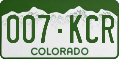 CO license plate 007KCR