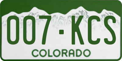 CO license plate 007KCS