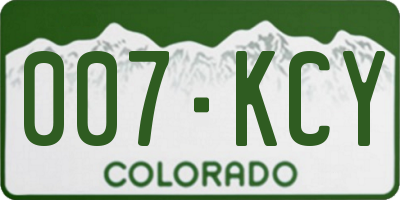 CO license plate 007KCY