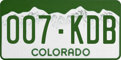 CO license plate 007KDB