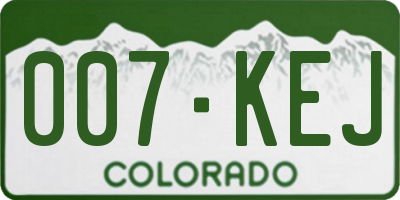 CO license plate 007KEJ