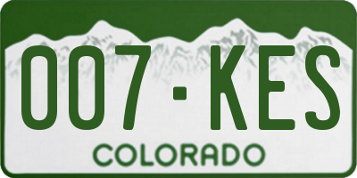 CO license plate 007KES