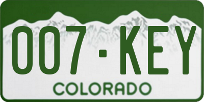 CO license plate 007KEY