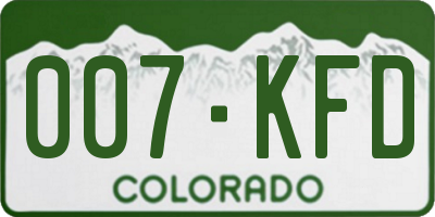 CO license plate 007KFD